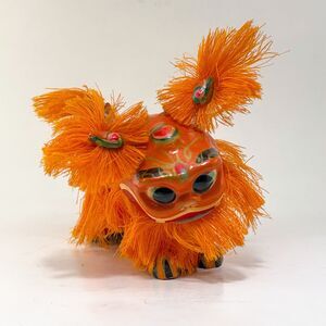 Vintage Paper Mache Lion Guardian Nodder Figurine Swaying Head Folk Art Toy